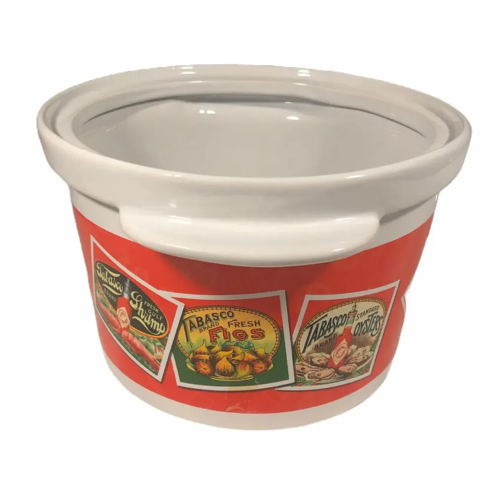 Tabasco Sauce Graphic Themed Vintage Style Retro Kitchen Crock Pot